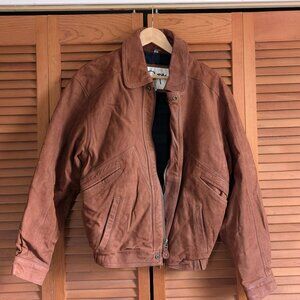 Vintage Cooper Brown Motorcycle Leather Jacket – Women’s/Small – Green Plaid